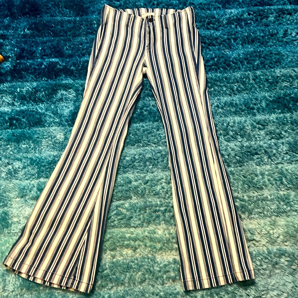 Free People Jolene Striped Flared Jeans
